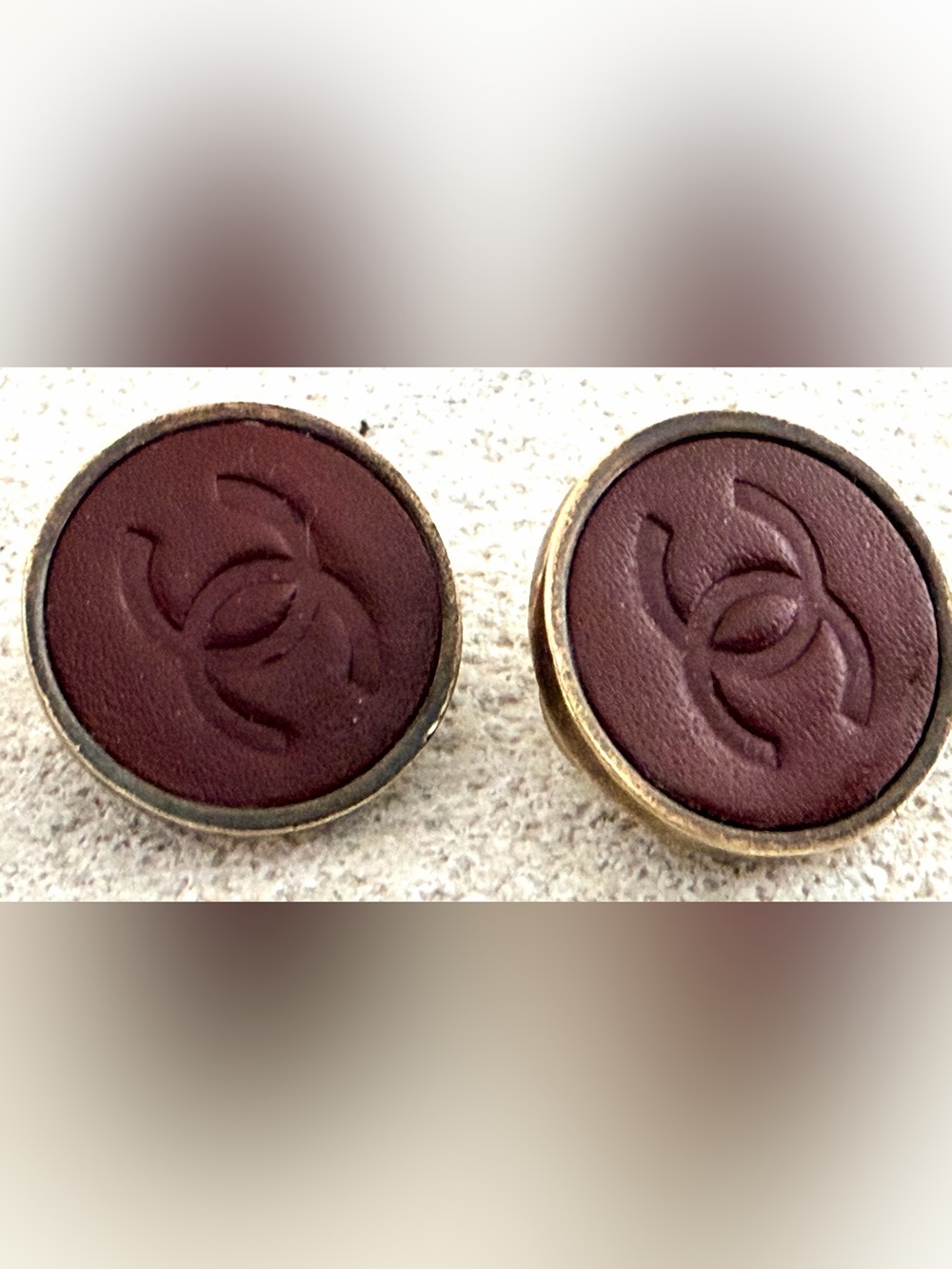 CHANEL Vintage 00A Leather CC Clip-On Earrings Fall 2000